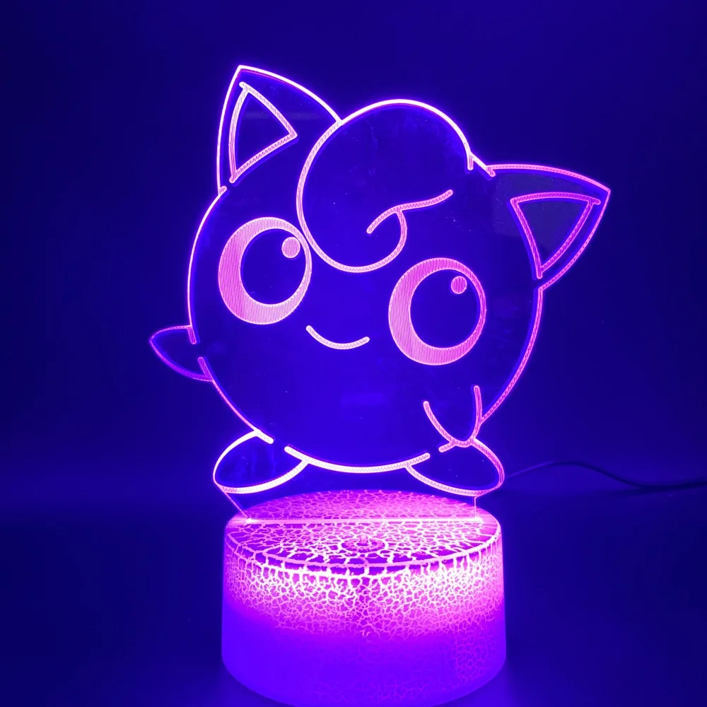 Милый Покемон Go Jigglypuff фигурка СВЕТОДИОДНЫЙ Ночник подарок на день рождения для детей спальня домашний декор детский ночник батарея Usb 3d лампа