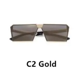 c2 gold Emosnia, трендовые Квадратные Солнцезащитные очки для женщин, UV400, прозрачные солнцезащитные очки, фирменный дизайн, унисекс, солнцезащитные очки, шестигранная Металлическая оправа, мужские оттенки - Цвет линз: c2 gold