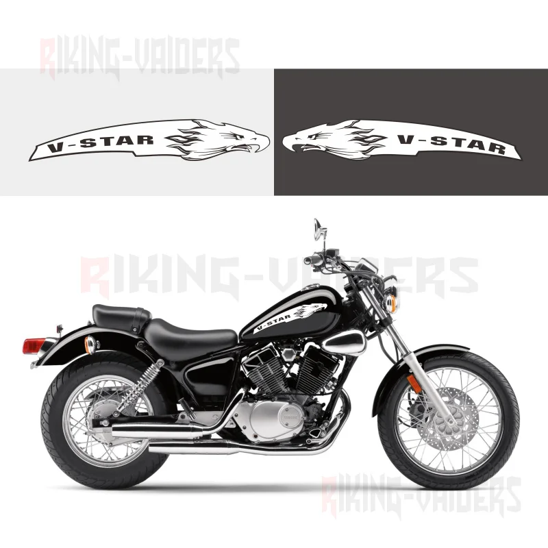 

Custom Eagle Head Decal Fairing Stickers Saddlebag Vinyl Decals For Yamaha Vstar V-Star XV250 XVS650 XVS1300 XVS1100 Route 66