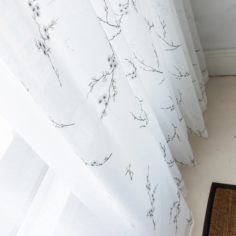 Белые мягкие занавески для гостиной сгоревшая тюлевая занавеска в японском