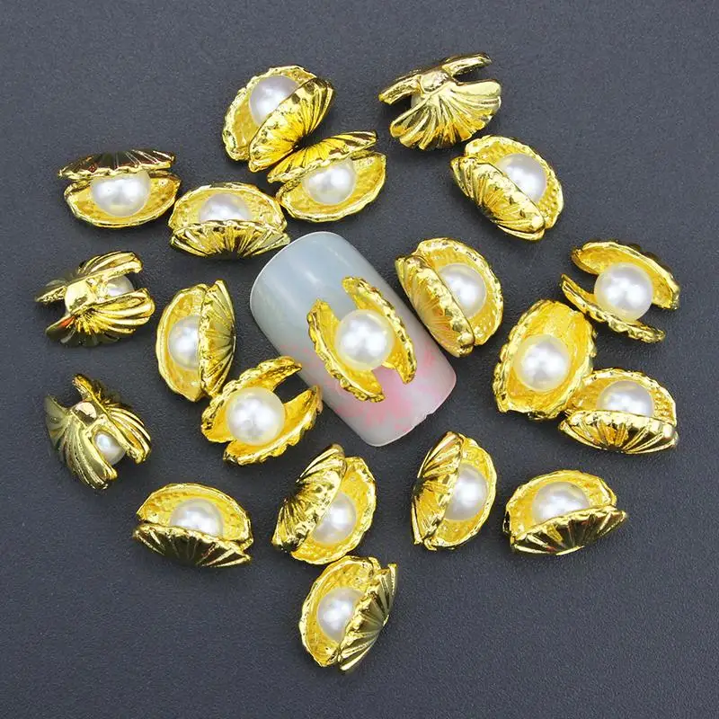 10 шт. Блестящий 3D жемчужный корпус Стразы для дизайна ногтей гель украшения лака