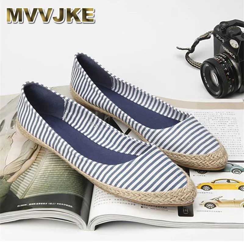 

MVVJKESpringNew/роскошная женская обувь на плоской подошве; Женская повседневная обувь с острым носком в синюю полоску; Лоферы; Женская дышащая обу...