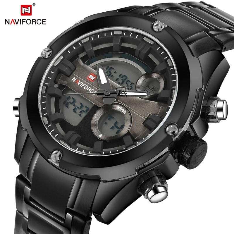 NAVIFORCE Элитный бренд часы для мужчин Военная Униформа водостойкий светодиодный