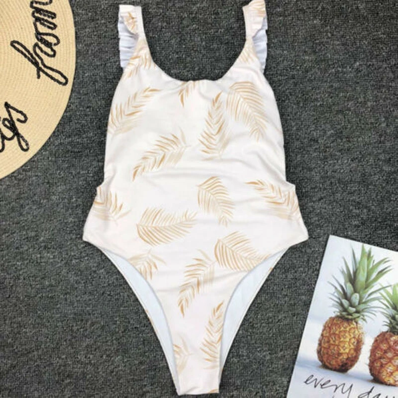 2019 летний сексуальный женский слитный купальник с принтом в виде перьев бикини