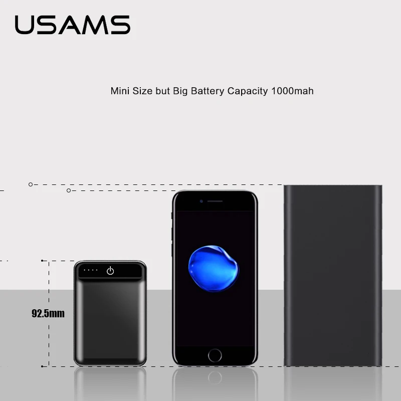 USAMS Универсальный 10000 мАч Внешний аккумулятор для xiaomi внешний iPhone 6 7 Samsung