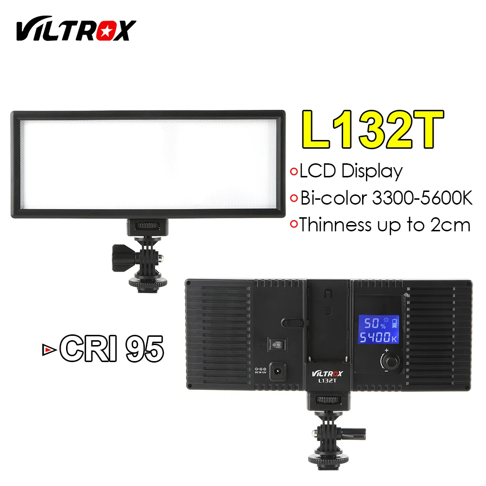 Viltrox L132T двухцветный Dimmable светодиодный свет x2 + 2 X осветительная подставка адаптер