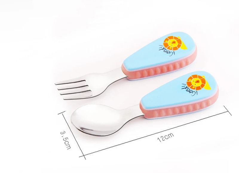 Creative cartoon children's Cutlery Set Dinnerware Stainless Steel Sets Baby Tableware Fork Cute Dining Appliance | Дом и сад