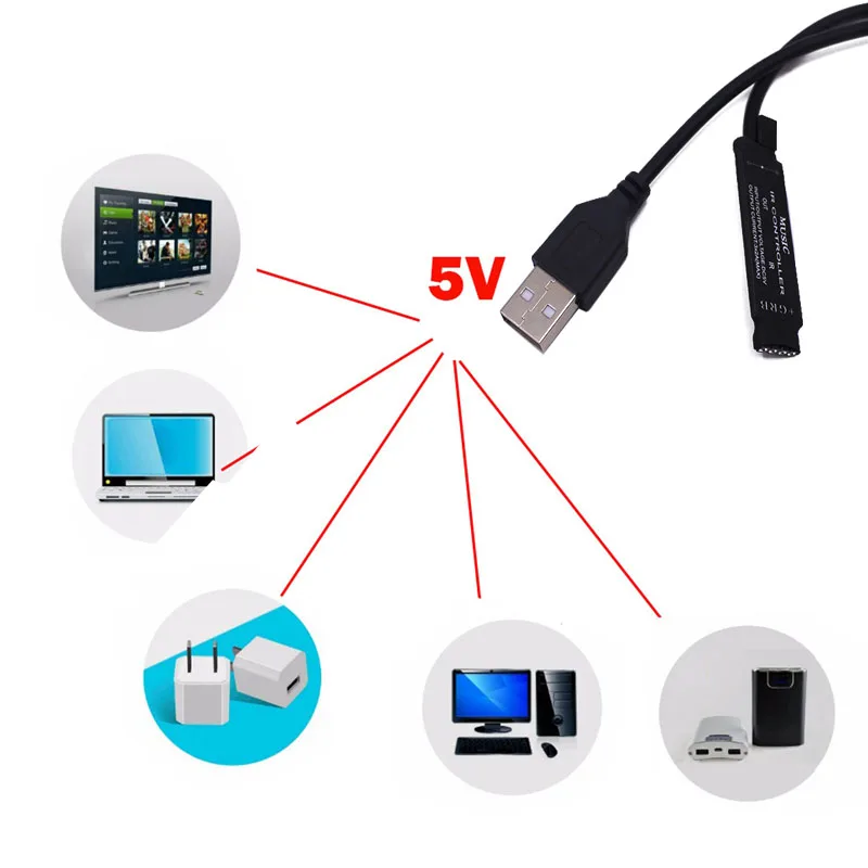 Музыкальный RGB-контроллер голосовой звуковой сенсор 5 В диммер 3*2A дистанционный