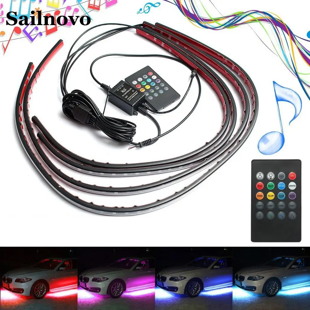Elifine беспроводной контроль украшения автомобиля свет 36 RGB LED пульт дистанционного