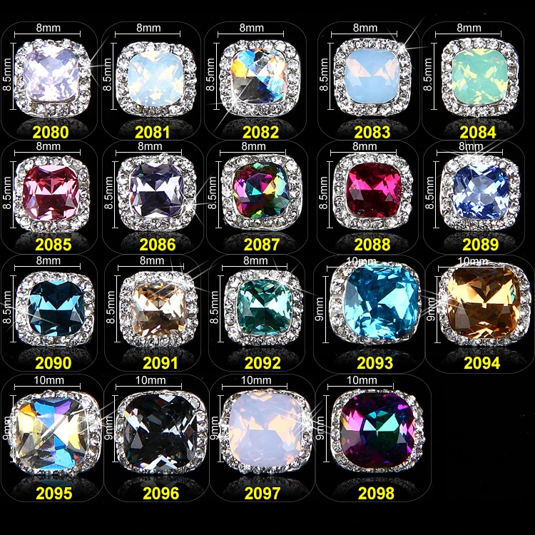 

50PCS/Lot New High Quality Opal Rhinestone Alloy Nail Art Decorations Glitter Charm 3D Nail Jewelry Manicure Supplies 2080-2098