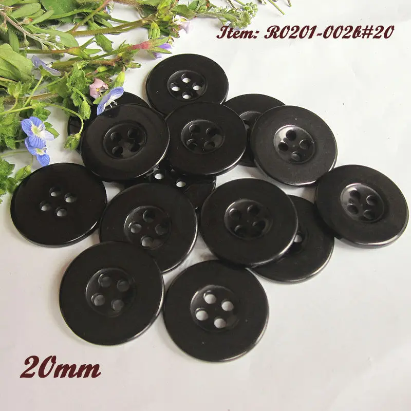 60 шт. 20 мм 4 отверстия широкая сторона смолы черный кардиган маленькое пальто