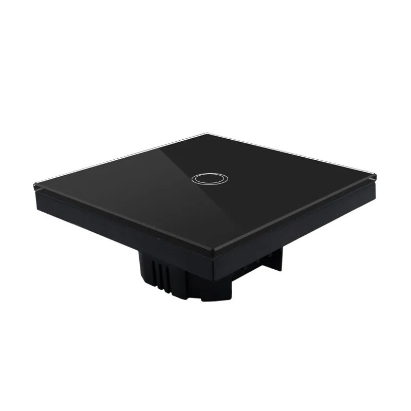 Black 1 gang switch Умный дом VHOME EU/UK 433 МГц РЧ смарт-пульт дистанционного управления передатчик+ 220 В Хрустальная панель Сенсорный настенный светильник Wi-Fi по Broadlink - Цвет: Black 1 gang switch