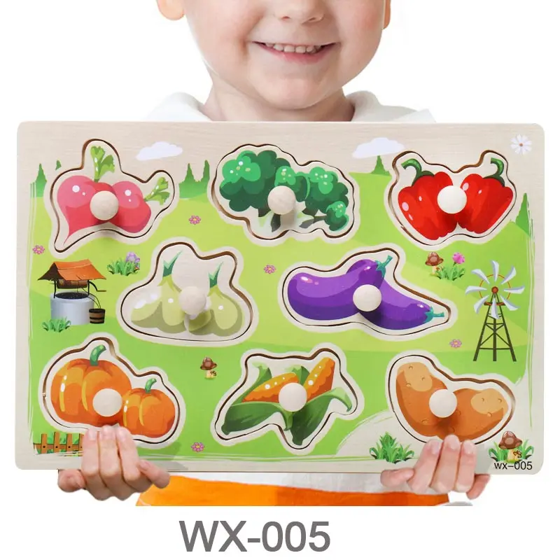 WX-005 Детские игрушки Монтессори деревянная головоломка мультфильм транспортное средство морские животные головоломка доска 12 наборов обучающая деревянная игрушка Подарки для детей - Цвет: WX-005