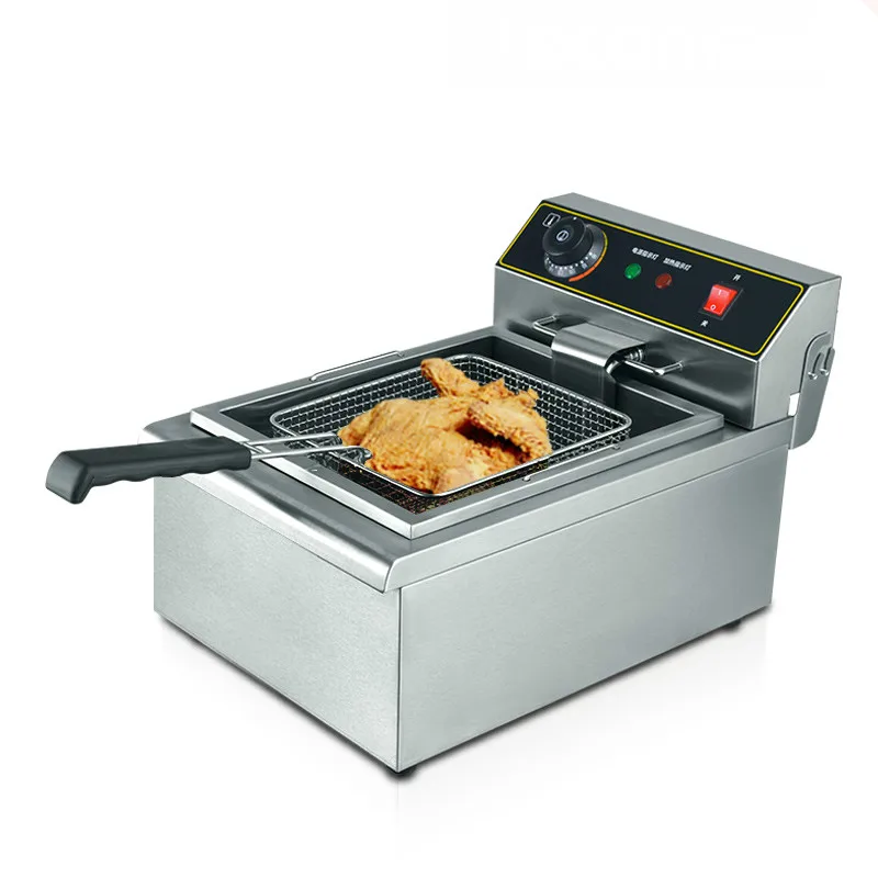 

Электрическая печь для глубокой жарки, коммерческий одноцилиндровый 10 литров, толстая жареная сковорода, жареная курица