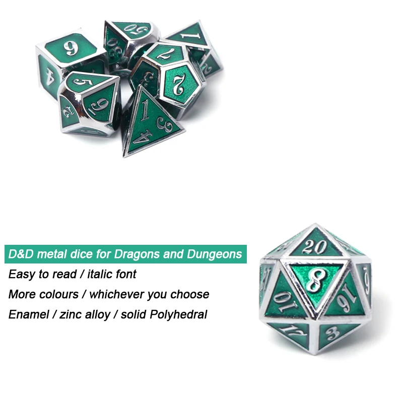 CHENGSHUO DND игровые игральные кости набор из 7 многогранных металлических игральных