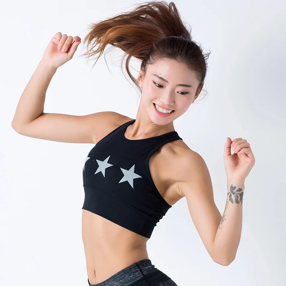 2017 Для женщин Intimates Star Мягкий Спортивный Бюстгальтер Push UP Светоотражающие Body Shaper