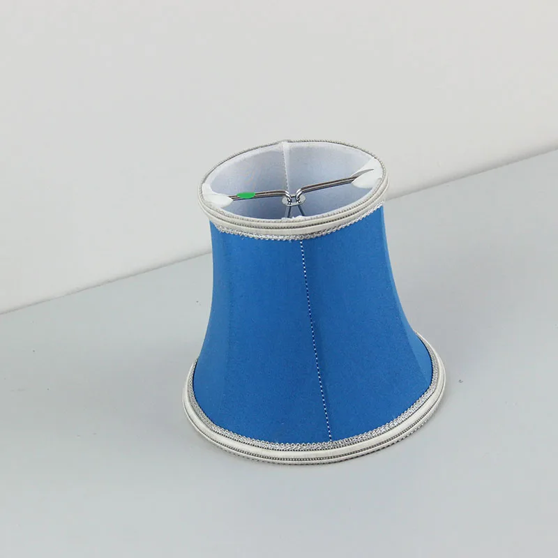 Синий цвет ткани абажуры футляр Клип на | Лампы и освещение