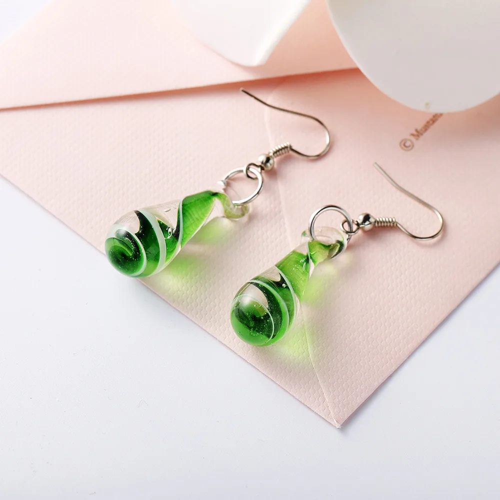 DoreenBeads Модные женские висячие серьги прозрачные капли воды стекло бисер кулон