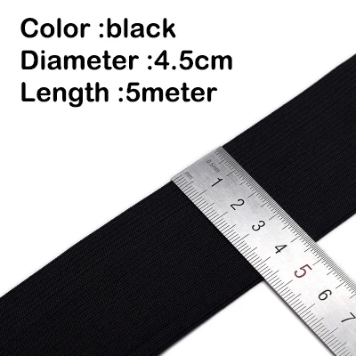45mm 5meter black 5-10 м/мешок 20-60 мм нейлоновая плоская эластичная лента для шитья аксессуары Резиновая лента для шитья тесьма для одежды Нижнее белье Черный Белый - Цвет: 45mm 5meter black