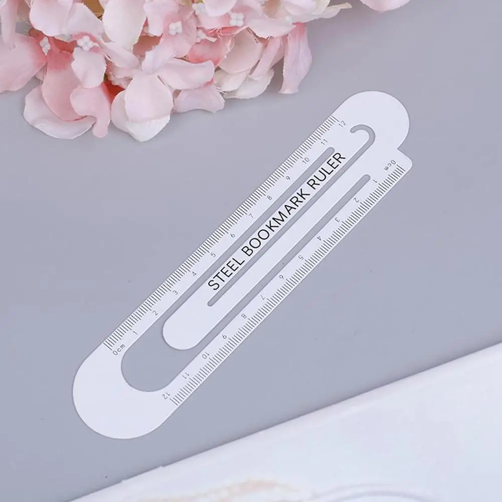 High Quality 12cm 15cm Metal Steel Ruler Bookmark School Student Drawing Supplies Color Random Small Fresh