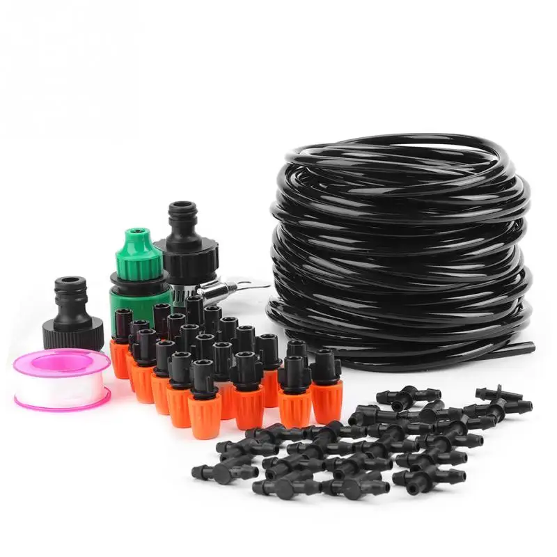 

15M 1Set Garden Water Irrigation System Plant Watering Kit Garden Greenhouse Plants Automatic Watering Hose Set Kit