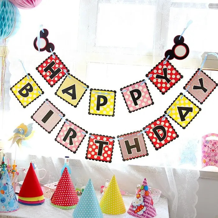 Розовый бант искусственные гирлянды флажки для детской вечевечерние НКИ в честь