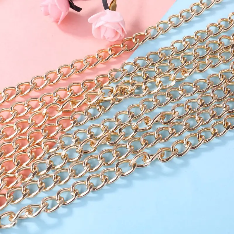 

THINKTHENDO DIY 120cm Replacement Shoulder Bag Strap DIY PU Leather Handle with Metal Chains