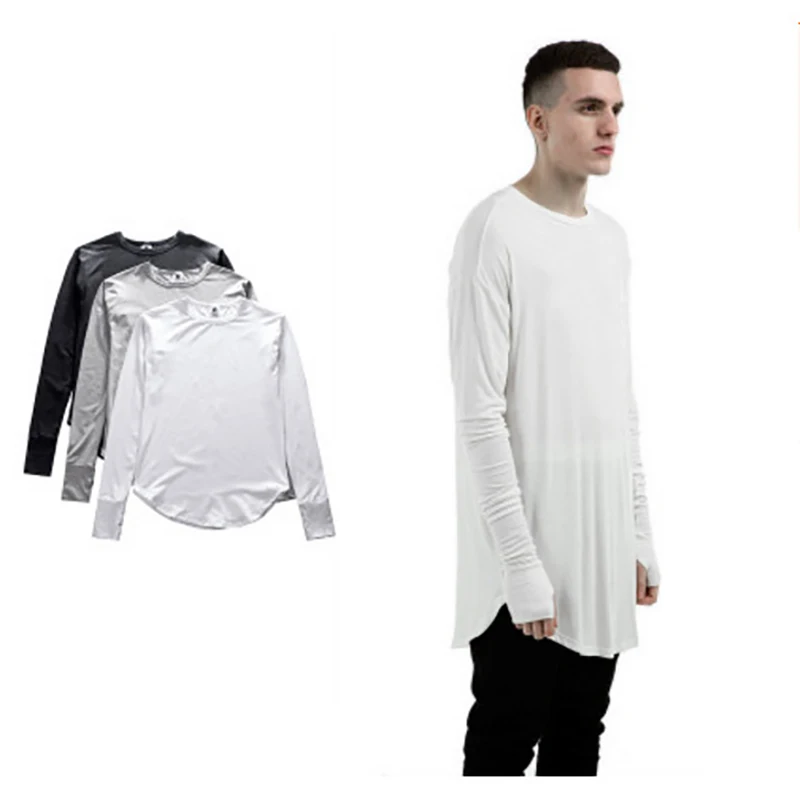 Летние Для мужчин s футболка в стиле хип хоп полный с длинными рукавами