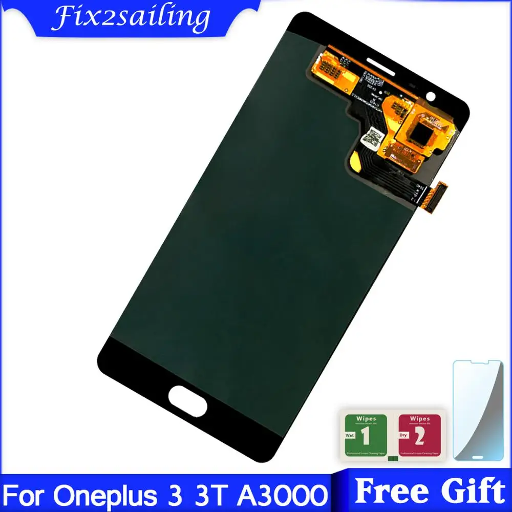Oneplus 3 Lcd для 3T A3010/A3000 A300 LCD сенсорный экран + рамка Бесплатная доставка|Экраны