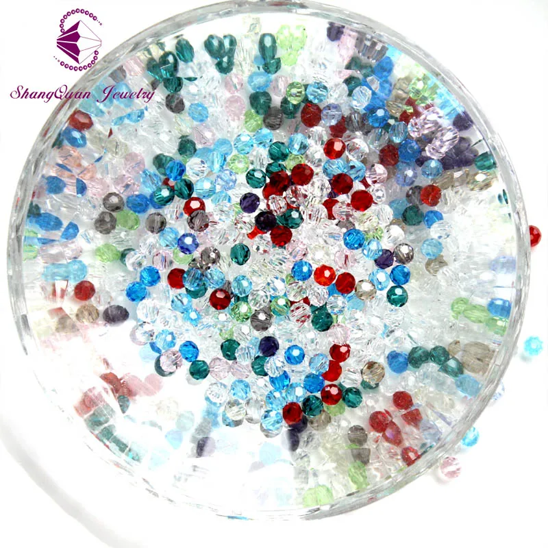 Бусины граненые в виде футбольного мяча смешанные 4 мм блестящие бусины для