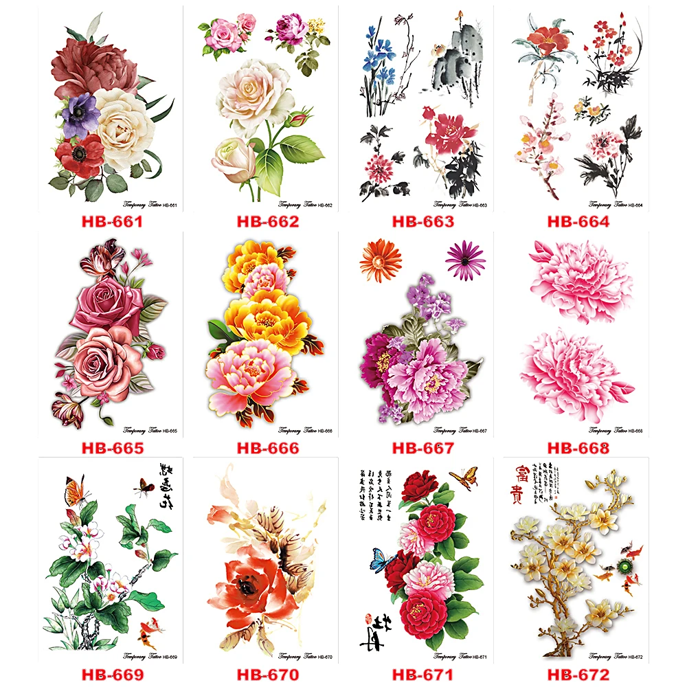 1 шт Сексуальная английская буква цветок рука назад плечо запястье