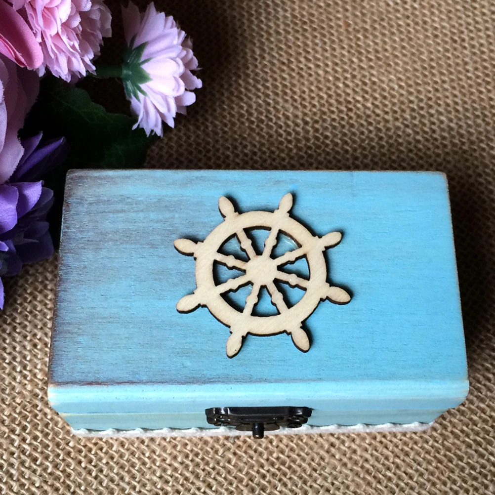 Морское рулевое кольцо коробка Деревянный прямоугольник обручальное свадебное
