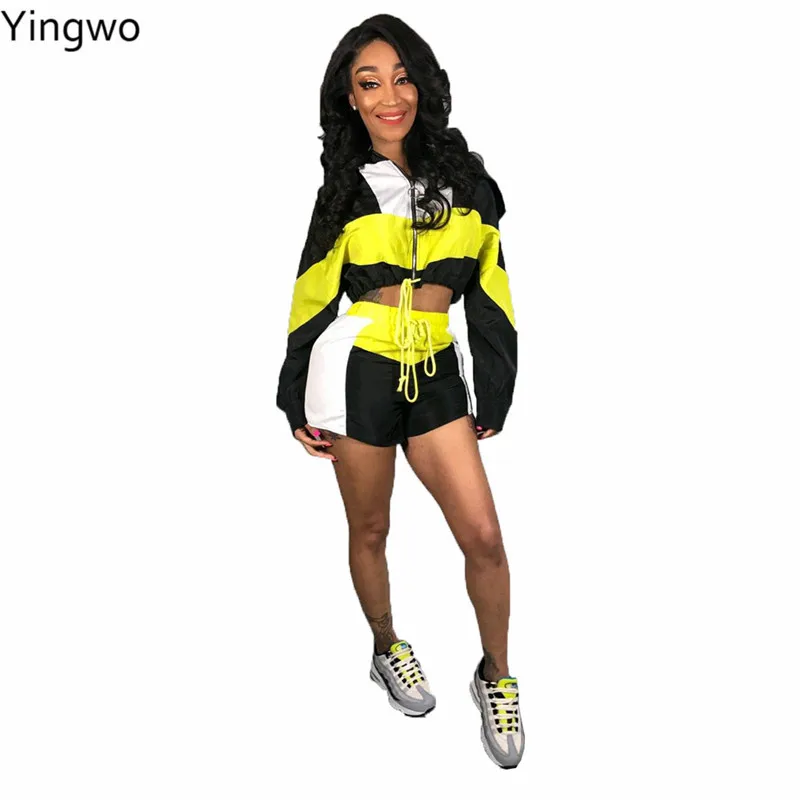 Женский комбинированный комплект из двух предметов укороченный топ на молнии