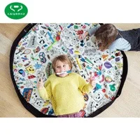 Мультяшный пол детское игровое одеяло ковер куклы сумка для белья корзина Детские игрушки органайзер, сумка для хране