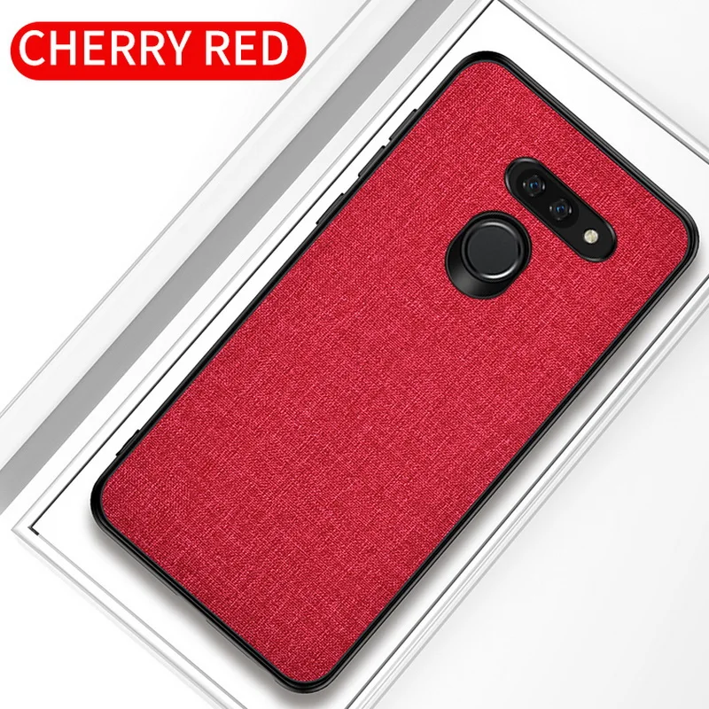 Red Тонкий тканевый чехол для LG Stylo 5 V40, роскошный кожаный чехол s, гибридный мягкий силиконовый чехол+ жесткий защитный чехол для телефона - Цвет: Red