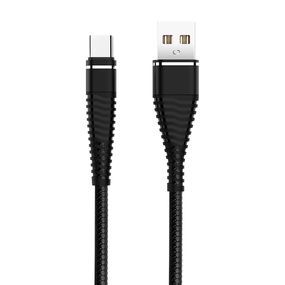 Robotsky USB кабель для samsung S9 S8 huawei mate 20 Pro Xiaomi 2.4A Быстрая зарядка дата Шнур адаптер type C Micro USB C кабель - Цвет: Черный