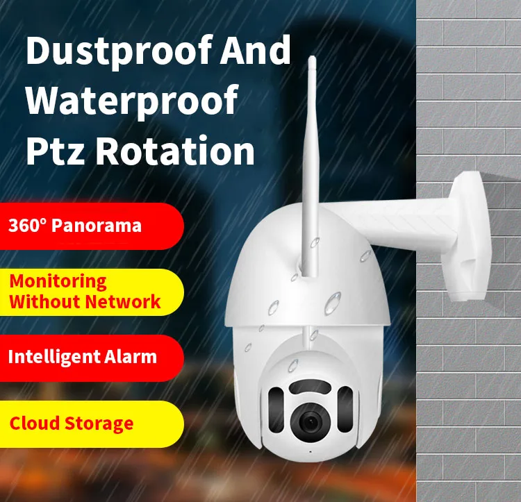EU Plug Smart Wifi IP Camera Outdoor IP66 Security Wireless IP Camera ONVIF Support 8 LEDS Infrared Night Version