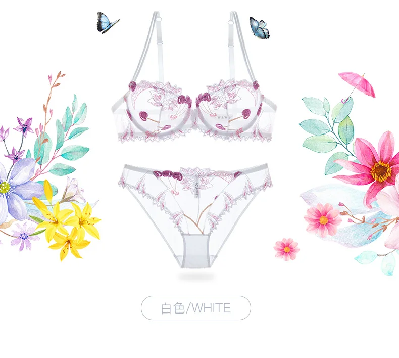Shaonvmeiwu, осенняя сетчатая марля, ультратонкая, прозрачная, сексуальная, allure, открытая губка, веб-звезда, тонкий, хлопок, коллекция бюстгальтеров, набор