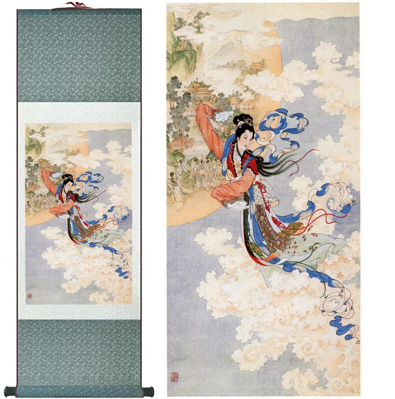 

Top quality Pretty girl painting Home Office Decoration beautifull woman painting Chang'e 's Flying Toward the Moon