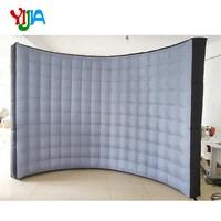 3m Light grey with Black Inflatable Photo booth Walls  with Inner Air blower LED walls  backdrop for Party ,Weddings