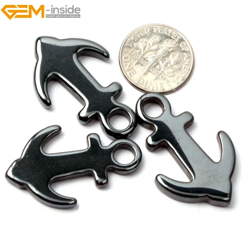 Anchor 20x33mm Драгоценные камни-внутри 5 шт натуральный гематит бусины для изготовления ювелирных изделий Аксессуары Кулон DIY Рождественский подарок на день Святого Валентина ювелирные изделия - Цвет: Anchor 20x33mm
