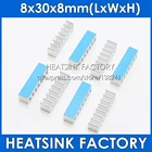 Алюминиевый Охлаждающий радиатор 8x30x8 мм, радиатор с тепловой двусторонней лентой