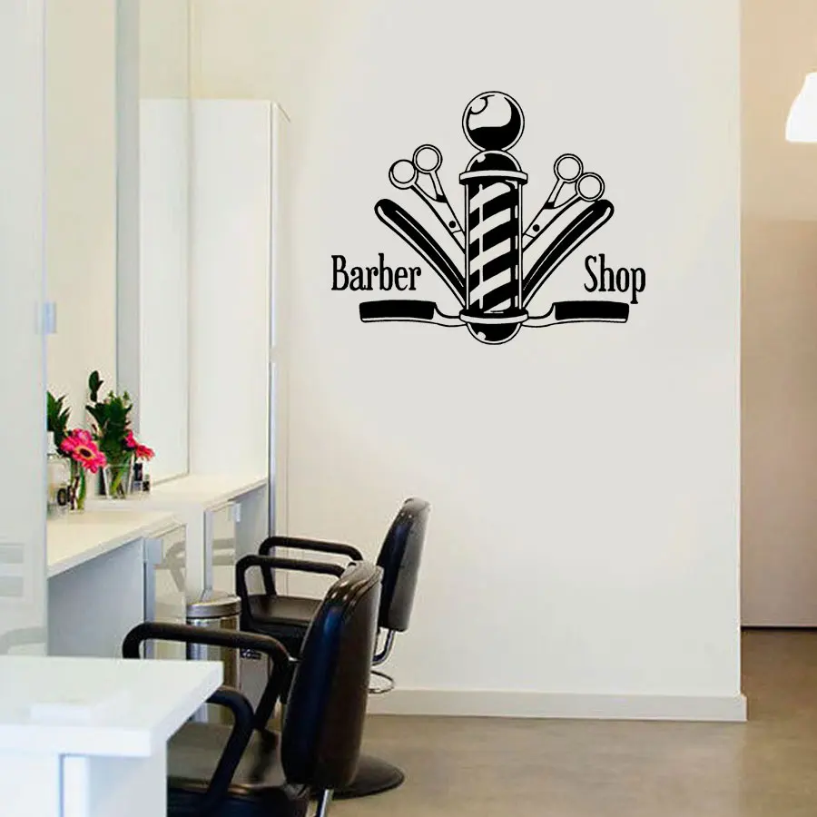 Виниловая наклейка на стену для волос ногтевого салона вывеска Парикмахерская