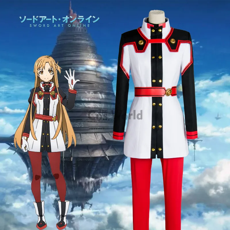 Costumes Sword Art Online SAO Movie: оригинальная шкала Юки Асуна пальто Топы Брюки Униформа Аниме наряд косплей костюмы - Цвет: Costumes