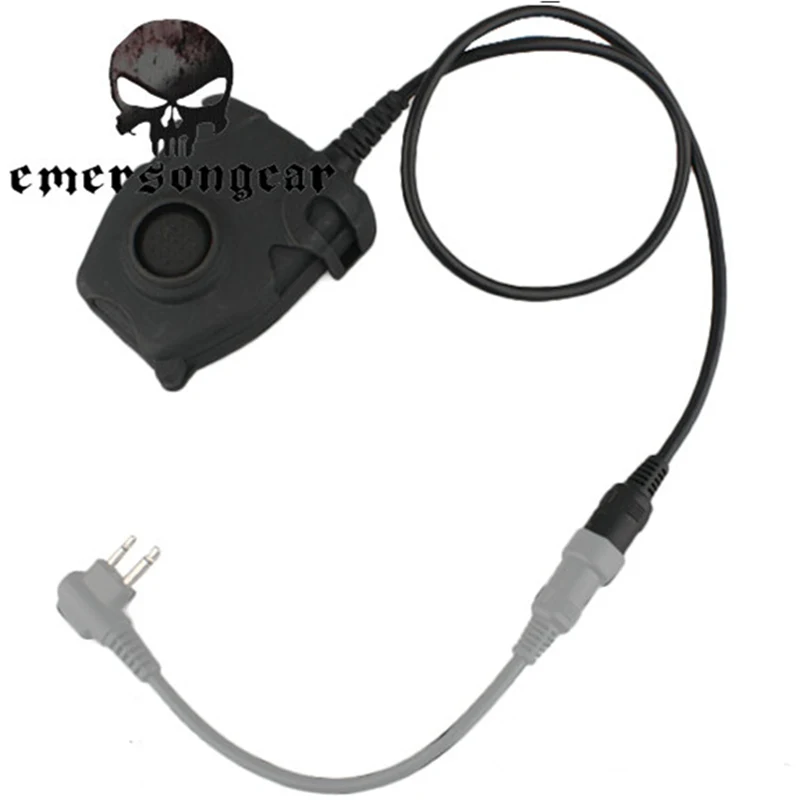 Тактические наушники EmersonGear Peltor PTT гарнитура Push To адаптер радио Страйкбольное