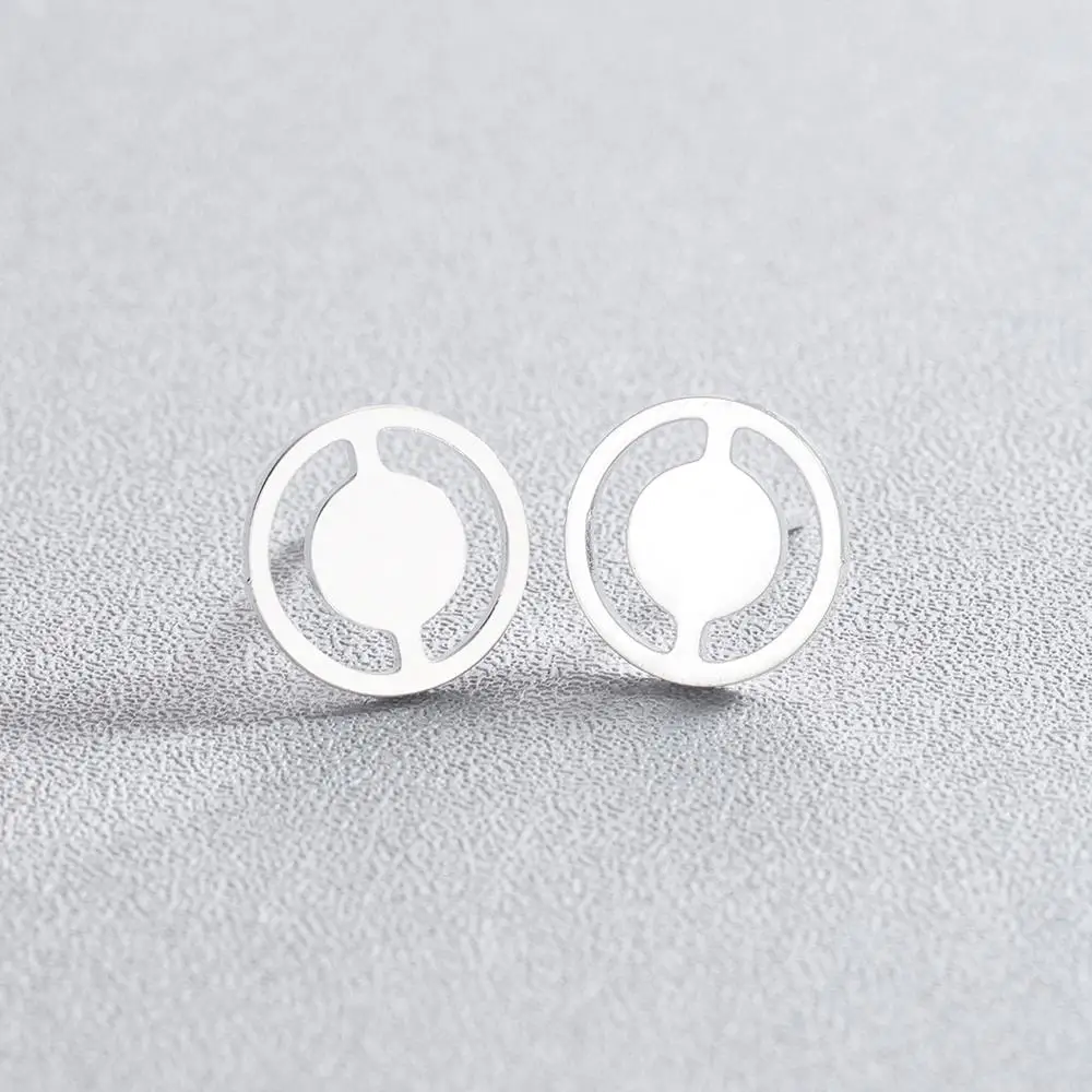 CHENGXUN Simple Wheel Stud Earrings Geometric Jewelry for Women Girls Minimalism Charm Fashion Birthday Friend | Украшения и