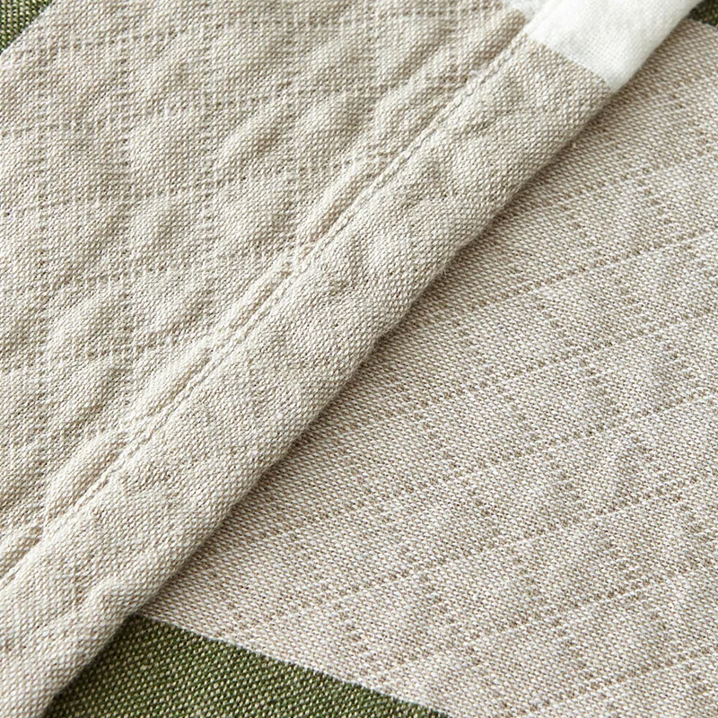 100% хлопчатобумажная пряжа вязаное розовое синее зеленое Клетчатое одеяло для