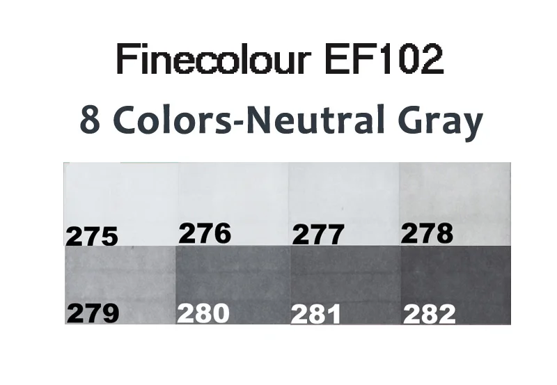 Finecolour EF102 щетка серого художественный маркер гибкий мягкий наконечник ручки 5/8/55 двухслойный чехол для смартфона с принтом Прохладный/теплый белый/натуральный/тон Серый маркеры нарисовать Render - Цвет: 8 color natural gray