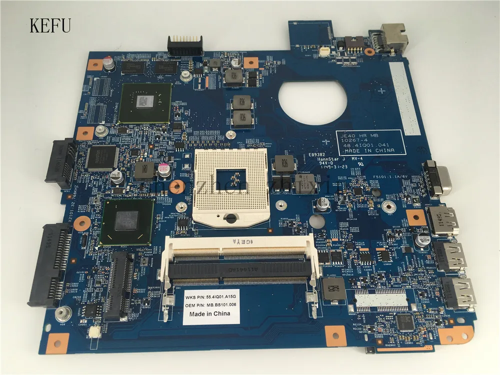 KEFU для acer Aspire 4750 4750G 4755G материнская плата для ноутбука 48.4IQ01.041 HM65 PGA989 материнская плата с графическим тестом
