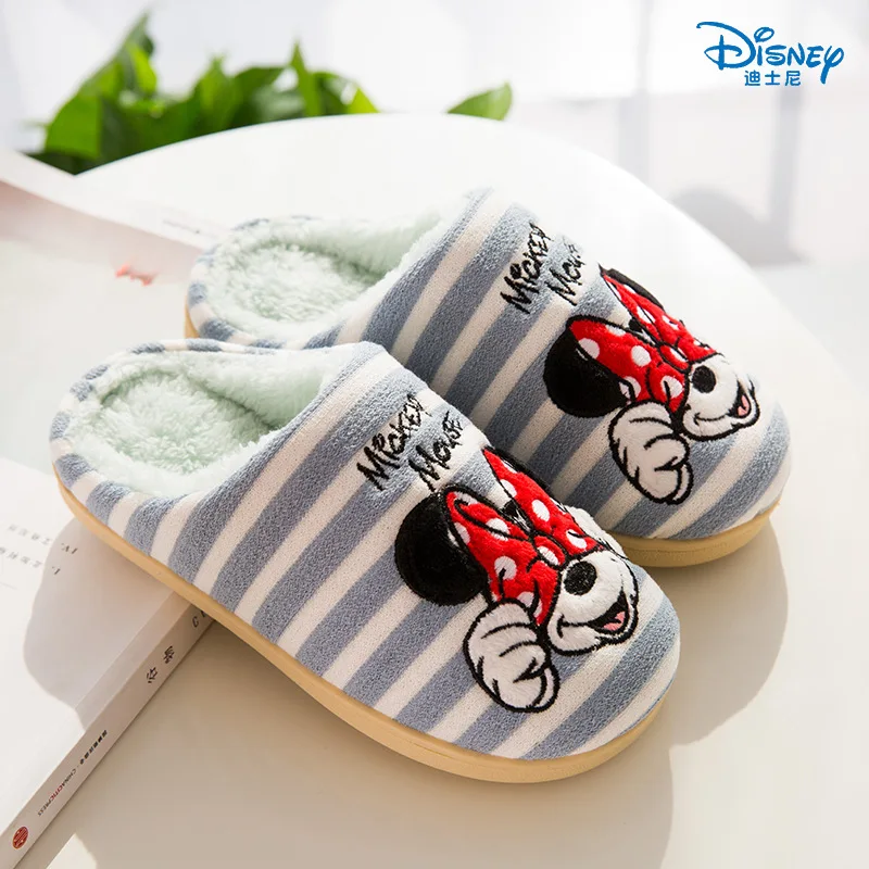 Детские хлопковые тапочки Disney новинка зимы 2019 Нескользящие теплые домашние в